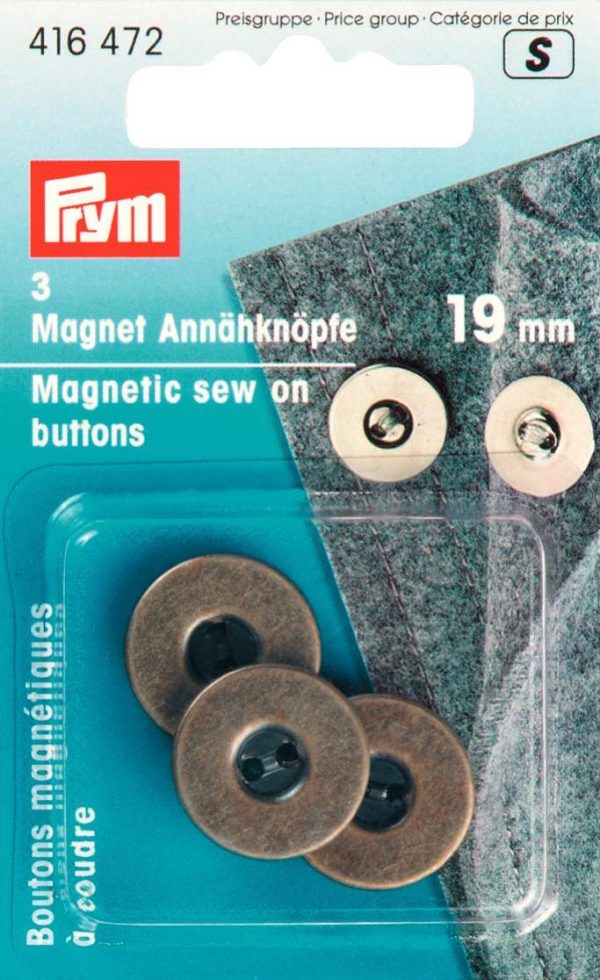 CIERRE PRYM MAGNETICO PARA COSER 19MM X3 LATON VIE - Image 2
